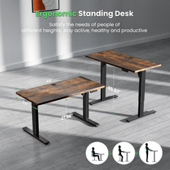Electric Standing Desk Adjustable - 48 X 24 Inch Sit Stand up Desk with Cable Management - 3 Memory Preset Adjustable Height Table