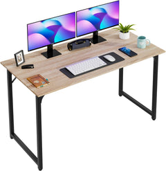 32/39/47 Inch Computer Desk Study Writing Table, Adjustable Feet, Modern Furniture for Home Office (1, Brown, 47 Inch)